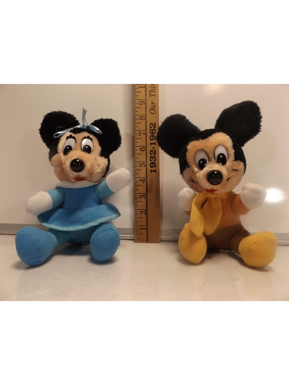 Vintage Mickeys Christmas Carol Plush Mickey and Minnie Mouse Set of 2 Korea